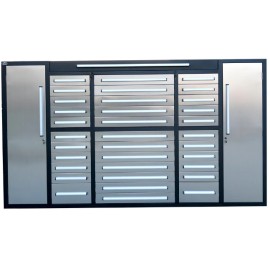 Steelman 9' armoire de rangement en acier inoxydable (34 tiroirs)